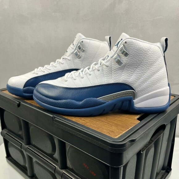 AJ12 sneakers, white and blue, Jordan Brand, size 13 - Picture 1 of 7